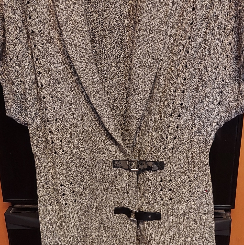 Tommy Hilfiger short sleeve grey tweed fashion layering sweater xl